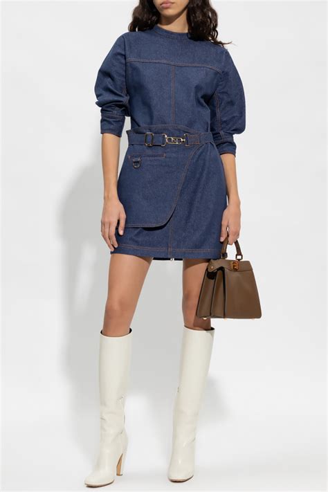 fendi dresd|Fendi denim dress.